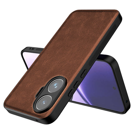 Kapa Tux Leather Back Cover for Poco F7 5G | Slim Shockproof Camera Protection Bumper Case (Brown)