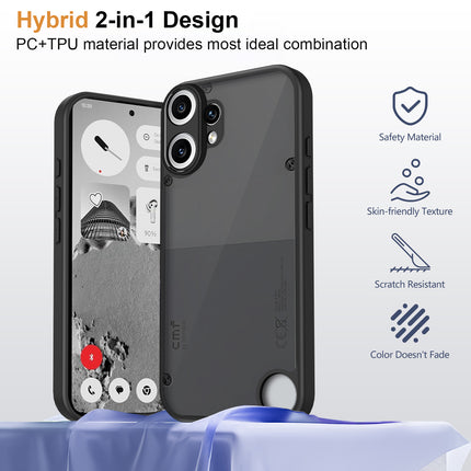 Kapa Smoked Hawkeye Matte Slim Tough Back Cover for CMF Phone 2 Pro | Camera Lens Protector Anti Yellow Shockproof Matte Hybrid Case Cover (Smoked Black)