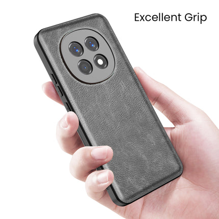 Kapa Tux Leather Back Cover for Oppo F29 5G | Slim Shockproof Camera Protection Bumper Case (Grey) - Mobizang