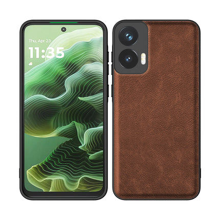 Kapa Tux Leather Back Cover for Moto G35 | Slim Shockproof Camera Protection Bumper Case (Brown)