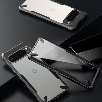 Kapa Bull Clear Back Cover for Google Pixel 9 PRO XL | [Military Grade Protection] Shock Proof Slim Hybrid Bumper Case (Black)