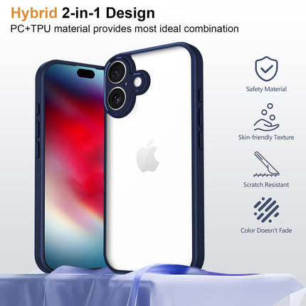 Kapa Hawkeye Clear Slim Tough Back Cover for Apple iPhone 17 | Camera Lens Protector Anti Yellow Shockproof Clear Hybrid Case Cover (Blue)