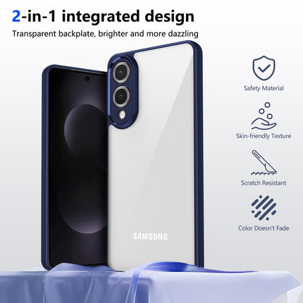 Kapa Hawkeye Clear Slim Tough Back Cover for Samsung Galaxy S25 Edge | Camera Lens Protector Anti Yellow Shockproof Clear Hybrid Case Cover (Blue)