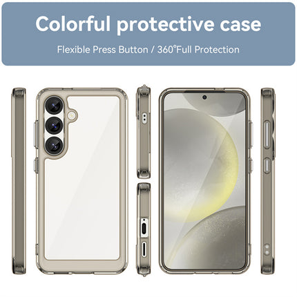 Kapa Unicorn Acrylic Clear Back Cover For Samsung Galaxy S25 | Slim Shockproof [Military Grade Protection] Hybrid Bumper Case (Grey Sides)