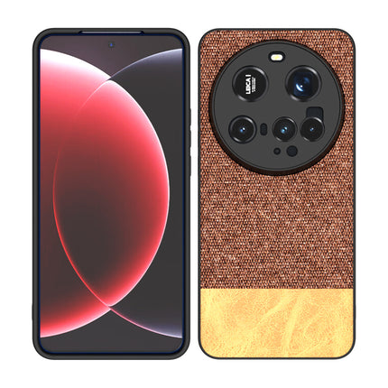 Kapa Soft Fabric & Leather Hybrid Protective Back Cover for Xiaomi 15 Ultra | Shockproof Slim Hard Anti Slip Back Case (Brown) - Mobizang