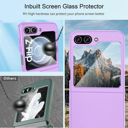 Kapa Ultra Thin Back Case for Samsung Galaxy Flip6 / Z Flip 6 | With [Inbuilt Glass]  Full Body Protection Hard Back Cover (Purple)