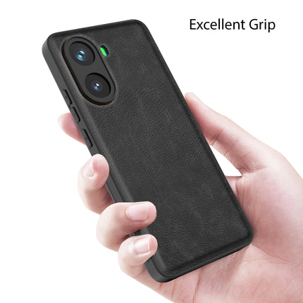 Kapa Tux Leather Back Cover for Poco X7 Pro 5G | Slim Shockproof Camera Protection Bumper Case (Black)