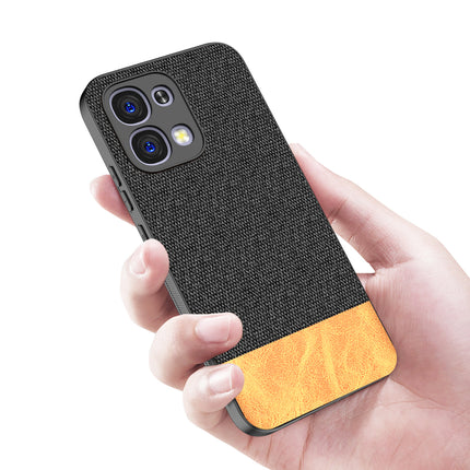 Kapa Soft Fabric & Leather Hybrid Protective Back Cover for Oppo F31 5G | Shockproof Slim Hard Anti Slip Back Case (Black,Brown)