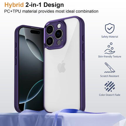 Kapa Hawkeye Clear Back Cover for Apple iPhone 16 Pro | Camera Lens Protector Shockproof Slim Clear Case Cover (Purple Sides) - Mobizang