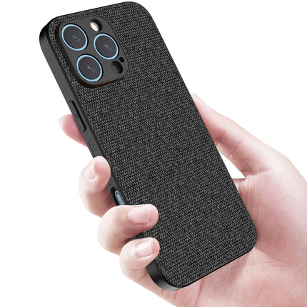 Kapa Soft Full Fabric Protective Back Case Cover for Apple iPhone 16 Pro Max | Shockproof Slim Hard Anti Slip Back Case (Black) - Mobizang