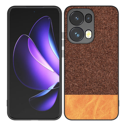 Kapa Soft Fabric & Leather Hybrid Protective Back Cover for Oppo Reno 13 Pro | Shockproof Slim Hard Anti Slip Back Case (Brown)