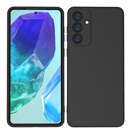 Kapa Matte Protective Lens Flexible Back Cover for Samsung Galaxy M55 / F55 | Slim Silicone with Soft Lining Shockproof Full Body Bumper Case (Black)