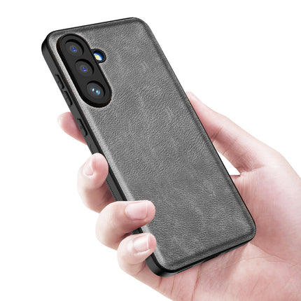 Kapa Tux Leather Back Cover for Samsung Galaxy M36 / F36 5G | Slim Shockproof Camera Protection Bumper Case (Grey)