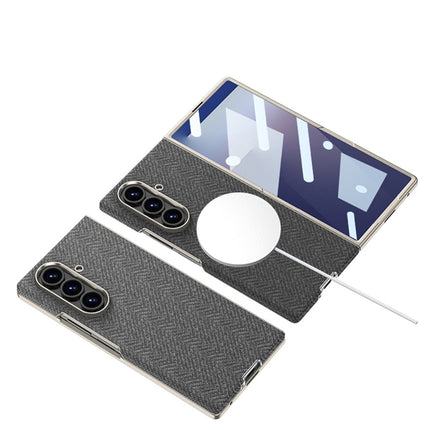 Kapa Nylon Fabric Case Compatible with Magsafe Back Cover for Samsung Galaxy Z Fold7 / Fold 7 | with [Inbuilt Glass] and Wireless Charging Support Full Body Protection Cover (Grey)