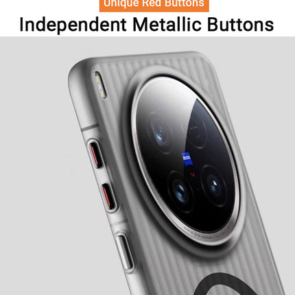 Kapa Wave Magnetic Frosted Grip Back Cover for Vivo X300 Pro 5G | [MagSafe Compatible] Wireless charging, Slim, Metal Buttons Matte Finish Back Case (White)