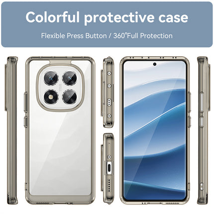 Kapa Unicorn Acrylic Clear Back Cover For Redmi Note 14 Pro (5G) | Slim Shockproof [Military Grade Protection] Hybrid Bumper Case (Grey Sides)