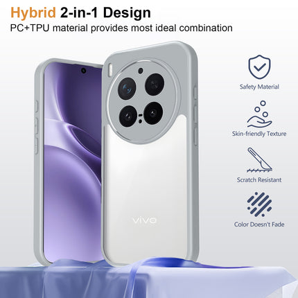 Kapa Hawkeye Clear Slim Tough Back Cover for Vivo X300 Pro 5G | Camera Lens Protector Anti Yellow Shockproof Clear Hybrid Case Cover (Grey)