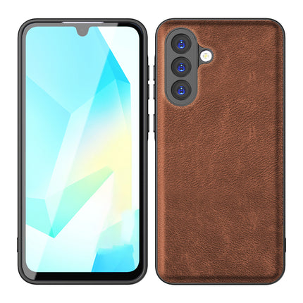 Kapa Tux Leather Back Cover for Samsung Galaxy M16 | Slim Shockproof Camera Protection Bumper Case (Brown)
