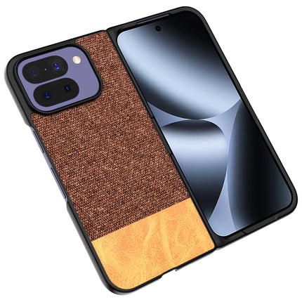 Kapa Soft Fabric & Leather Hybrid Protective Back Cover for Google Pixel 10 PRO FOLD | Shockproof Slim Hard Anti Slip Back Case (Brown)