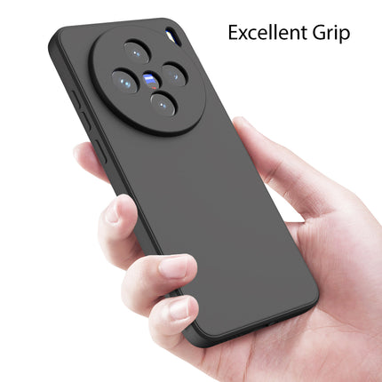 Kapa Matte Protective Lens Flexible Back Cover for Vivo X200 (5G) | Slim Silicone with Soft Lining Shockproof Full Body Bumper Case (Black) - Mobizang