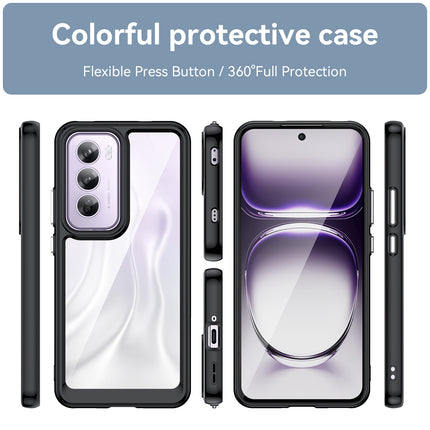 Kapa Unicorn Acrylic Clear Back Cover For Oppo Reno 12 Pro (5G) | Slim Shockproof [Military Grade Protection] Hybrid Bumper Case (Black Sides)