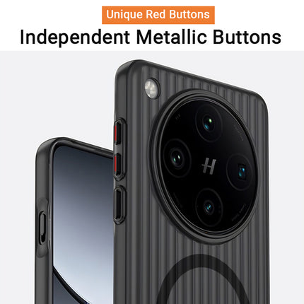 Kapa Wave Magnetic Frosted Grip Back Cover for Oppo Find X8 Pro | [MagSafe Compatible] Wireless charging, Slim, Metal Buttons Matte Finish Back Case (Grey)
