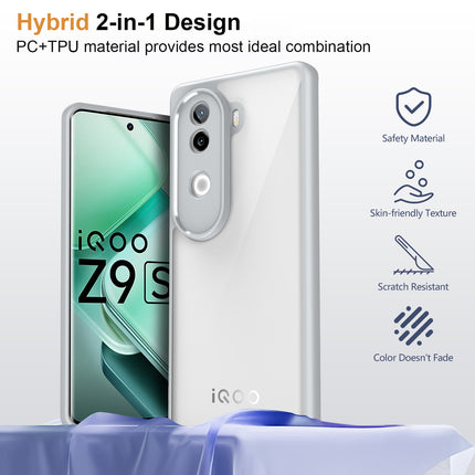 Kapa Hawkeye Clear Back Cover for Vivo V40E / iQOO Z9S | Camera Lens Protector Shockproof Slim Clear Case Cover (Grey Sides) - Mobizang