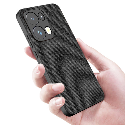 Kapa Soft Full Fabric Protective Back Case Cover for Oppo Reno 13 Pro | Shockproof Slim Hard Anti Slip Back Case (Black)