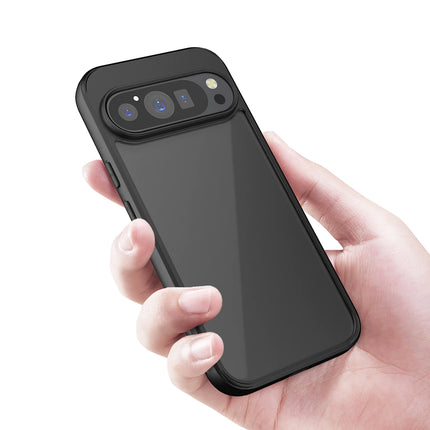 Kapa Hawkeye Clear Back Cover for Google Pixel 9 / Pixel 9 PRO | Camera Lens Protector Shockproof Slim Clear Case Cover (Black)