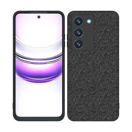 Kapa Soft Full Fabric Protective Back Case Cover for Realme 14X | Shockproof Slim Hard Anti Slip Back Case (Black) - Mobizang