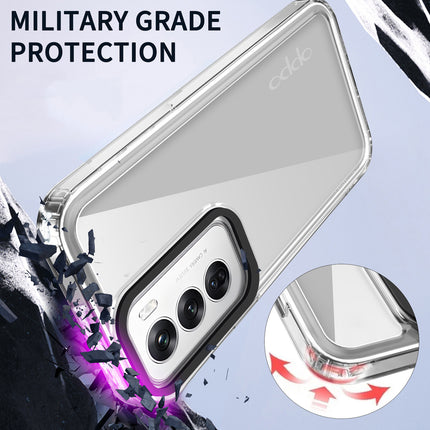 Kapa Warrior Acrylic Clear Back Cover For Oppo Reno 12 (5G) | Slim Shockproof [Military Grade Protection] Hybrid Bumper Case (Clear Sides)