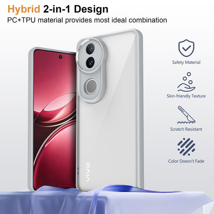 Kapa Hawkeye Clear Back Cover for Vivo V50 5G | Camera Lens Protector Shockproof Slim Clear Case Cover (Grey Sides) - Mobizang