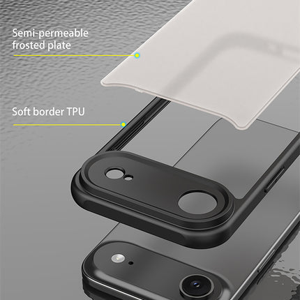 Kapa Shield Frosted Acrylic Back Cover for Apple iPhone 17 Air| Hard Slim Inbuilt Camera Lens Cover Protection Shock Proof Case (Black Sides)