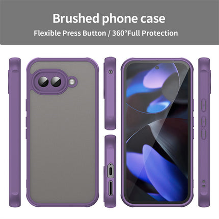 Kapa Shield Frosted Acrylic Back Cover for Google Pixel 9A| Hard Slim Inbuilt Camera Lens Cover Protection Shock Proof Case (Purple Sides)