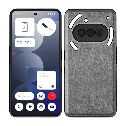 Kapa Tux Leather Back Cover for Nothing Phone 3A 5G | Slim Shockproof Camera Protection Bumper Case (Grey)
