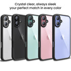 Kapa Hawkeye Clear Back Cover for Apple iPhone 16 | Camera Lens Protector Shockproof Slim Clear Case Cover (Blue Sides) - Mobizang