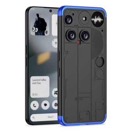Kapa Double Dip Full 360 Protection Back Case Cover for Nothing Phone 3 5G (Blue,Black)