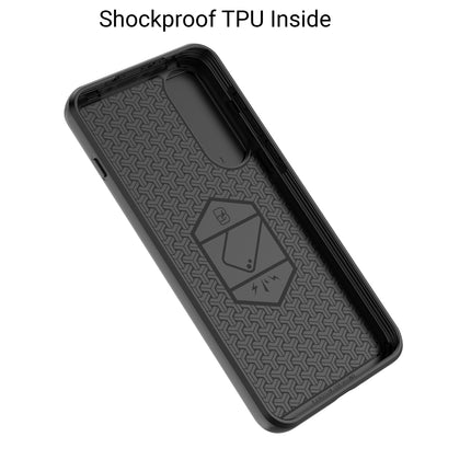 Kapa Armor Slider Back Cover for OnePlus Nord 5 | Inbuilt Ring + Camera Slider Shockproof Lens Protection Bumper Back Case (Blue)