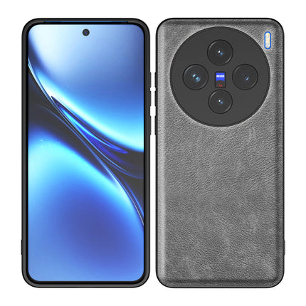 Kapa Tux Leather Back Cover for Vivo X200 (5G) | Slim Shockproof Camera Protection Bumper Case (Grey)
