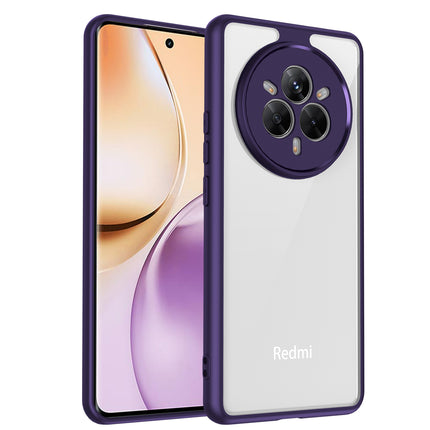 Kapa Hawkeye Clear Back Cover for Realme 14 Pro 5G | Camera Lens Protector Shockproof Slim Clear Case Cover (Purple Sides)