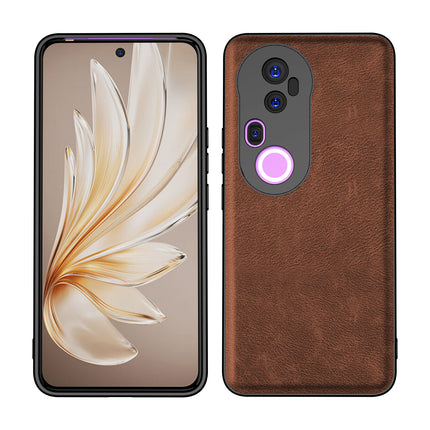 Kapa Tux Leather Back Cover for Vivo T4 Ultra 5G | Slim Shockproof Camera Protection Bumper Case (Brown) - Mobizang