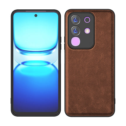 Kapa Tux Leather Back Cover for Iqoo Z10x 5G / Vivo T4x 5G | Slim Shockproof Camera Protection Bumper Case (Brown)