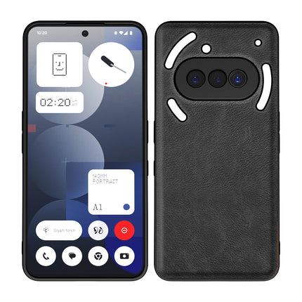 Kapa Tux Leather Back Cover for Nothing Phone 3A 5G | Slim Shockproof Camera Protection Bumper Case (Black)