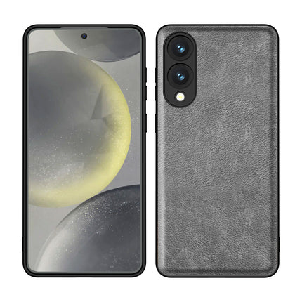 Kapa Tux Leather Back Cover for Samsung Galaxy S25 Edge | Slim Shockproof Camera Protection Bumper Case (Grey)
