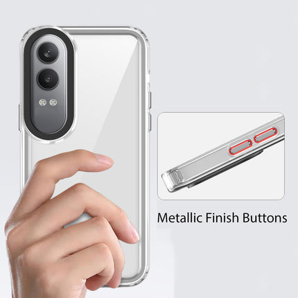 Kapa Warrior Acrylic Clear Back Cover For OnePlus Nord CE 4 Lite | Slim Shockproof [Military Grade Protection] Hybrid Bumper Case (Clear Sides) - Mobizang