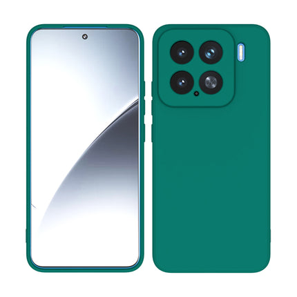 Kapa Matte Protective Lens Flexible Back Cover for Xiaomi 15 5G | Slim Silicone with Soft Lining Shockproof Full Body Bumper Case (Green)