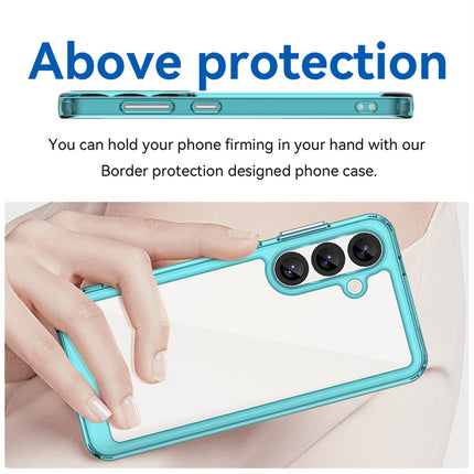 Kapa Unicorn Acrylic Clear Back Cover For Samsung Galaxy S25 Plus | Slim Shockproof [Military Grade Protection] Hybrid Bumper Case (Blue Sides)