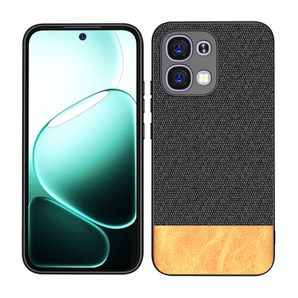 Kapa Soft Fabric & Leather Hybrid Protective Back Cover for Oppo F31 5G | Shockproof Slim Hard Anti Slip Back Case (Black,Brown)