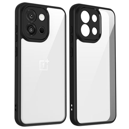 Kapa Hawkeye Clear Slim Tough Back Cover for OnePlus 13S | Camera Lens Protector Anti Yellow Shockproof Clear Hybrid Case Cover (Black) - Mobizang