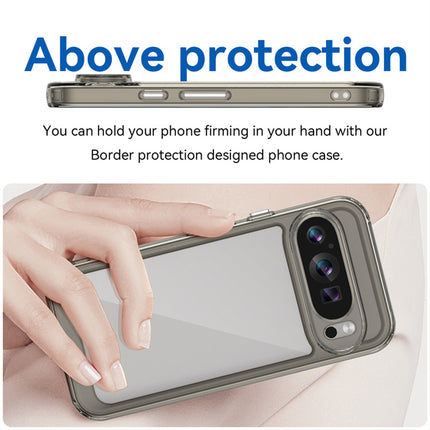 Kapa Unicorn Acrylic Clear Back Cover For Pixel 9 PRO | Slim Shockproof [Military Grade Protection] Hybrid Bumper Case (Grey Sides)